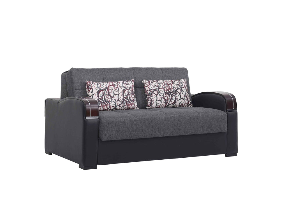 Ottomanson Sleep Plus Collection Upholstered Convertible Loveseat with Storage
