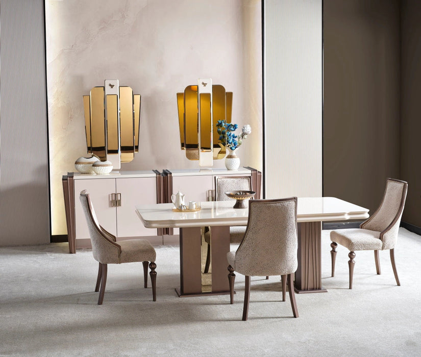 Nirvana Diningroom (Consol With Mirror & Dining Table & 6 Dining Chair)
