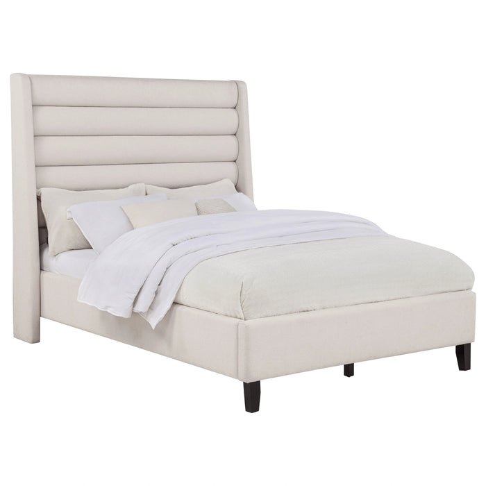 Leslie Upholstered Wingback Platform Bed