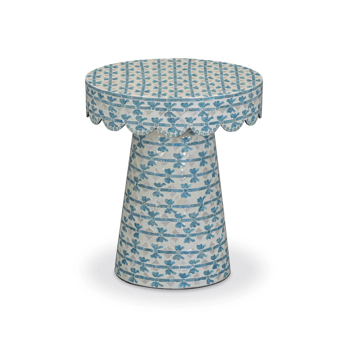 Lady Blue Ribbon Capiz Shell Round Side Table