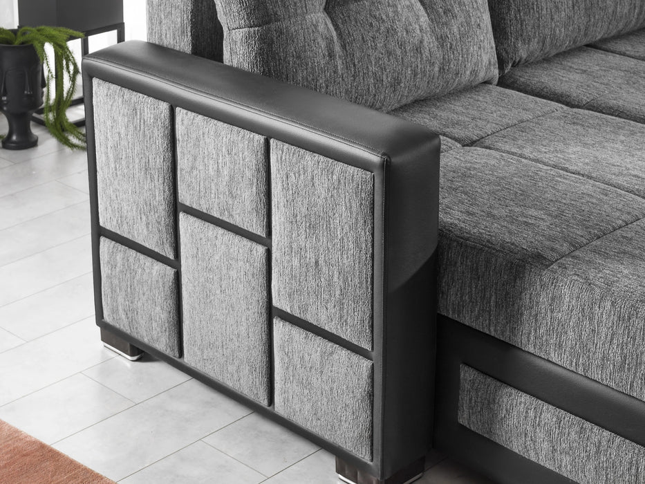 Ottomanson Loft Collection Upholstered Convertible Sectional with Storage