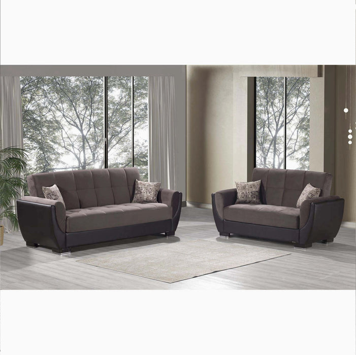 Ottomanson Armada Air Collection Upholstered Convertible Loveseat with Storage