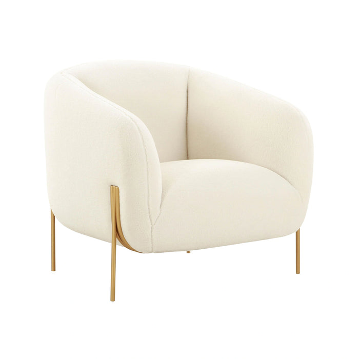 Kandra Cream Performance Vegan Shearling Accent Chair