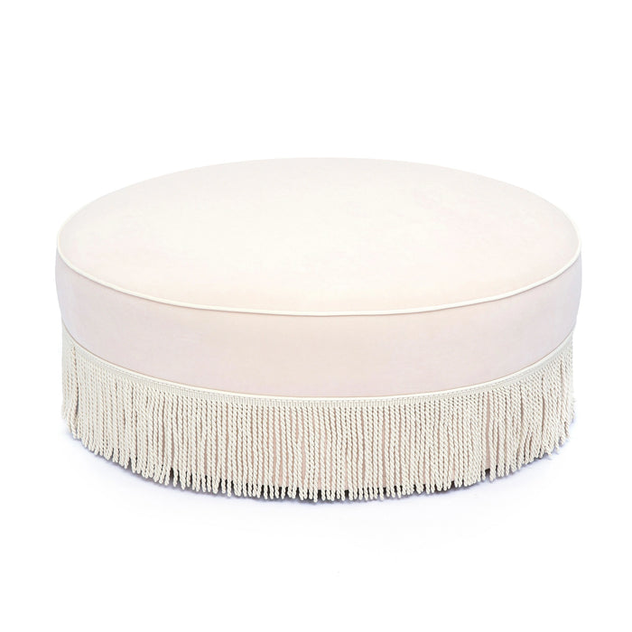 Tassy Tasseled Round Ottoman