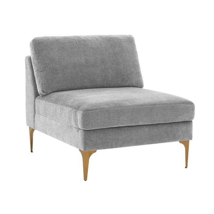 Serena Performance Velvet Modular Armless Chair