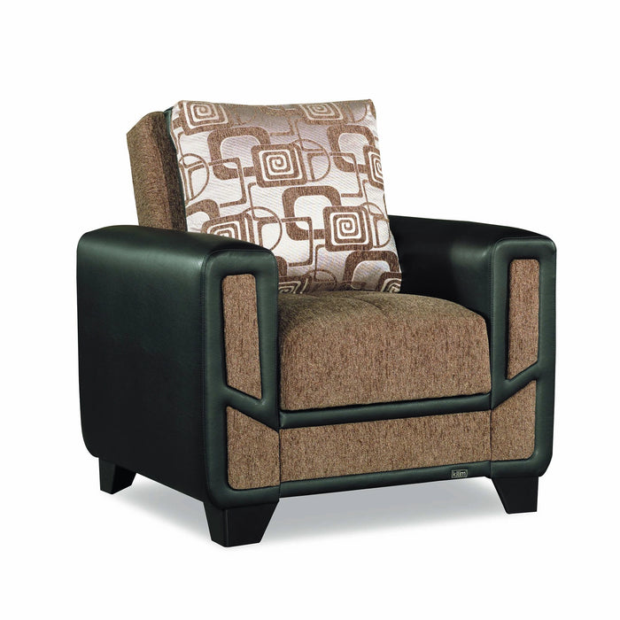 Ottomanson Mondo Modern Collection Upholstered Convertible Armchair with Storage