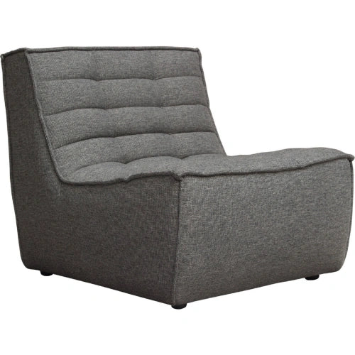 Marshall Scooped Seat Armless Chair in Grey Fabric