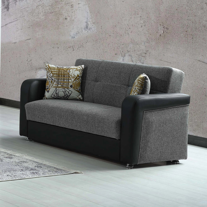 Ottomanson Harmony Collection Upholstered Convertible Loveseat with Storage