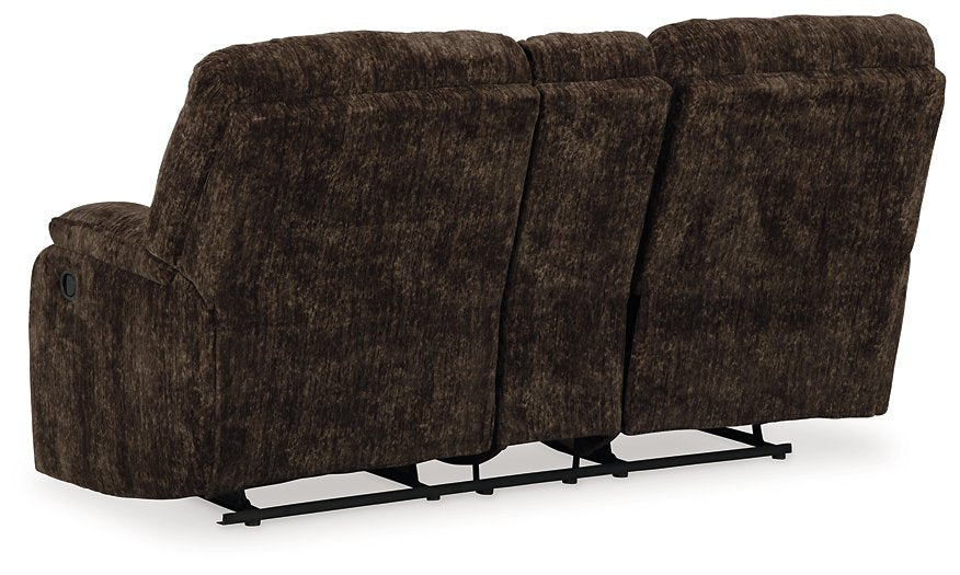 Soundwave Reclining Loveseat with Console - Home And Beyond