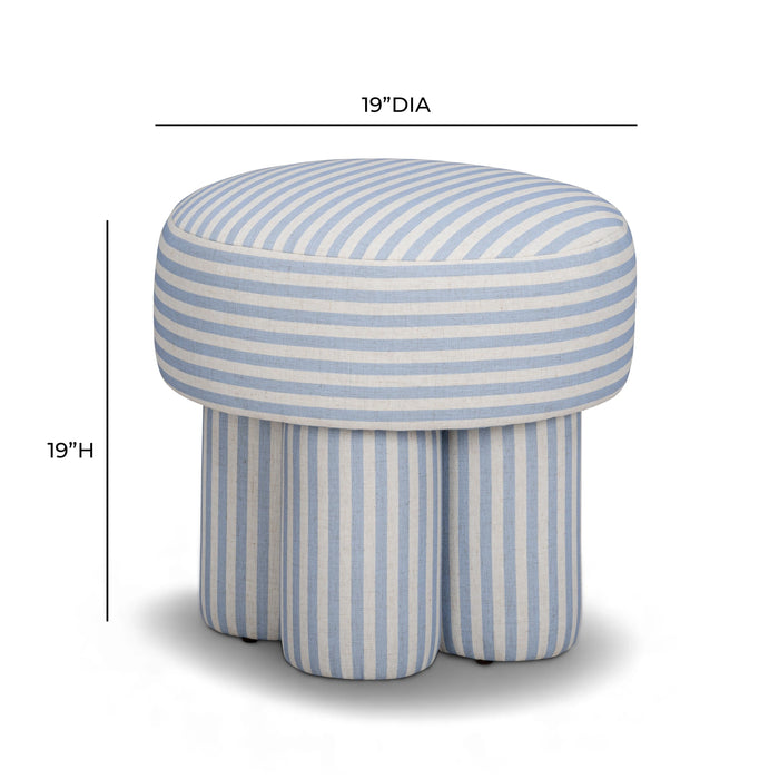 Masha Striped Performance Linen Accent Stool