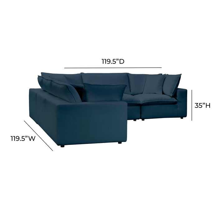 Cali 5-Piece Brown Leather Modular L-Sectional