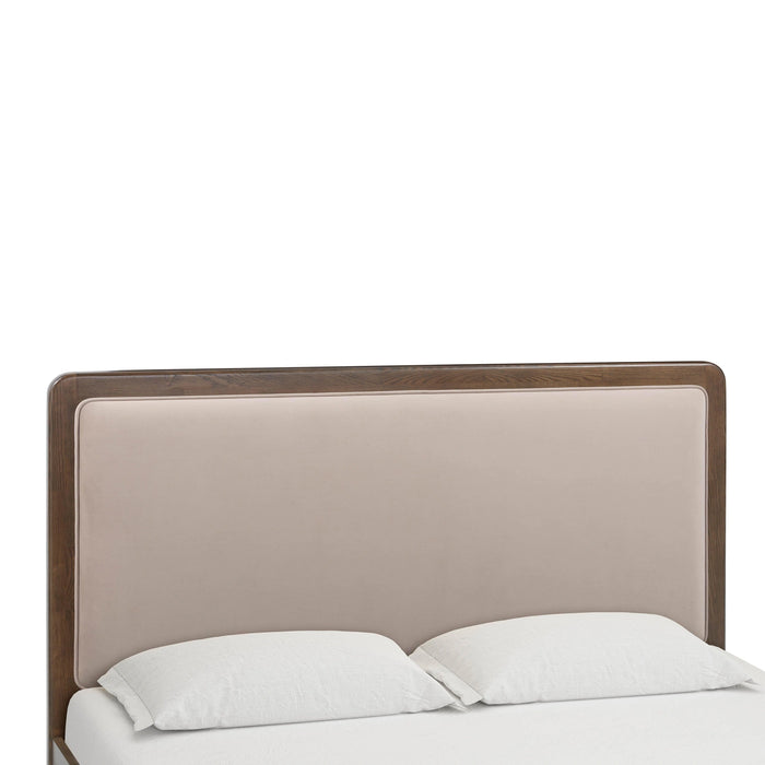 Hella Contract-Grade Velvet and Ash Wood Bed