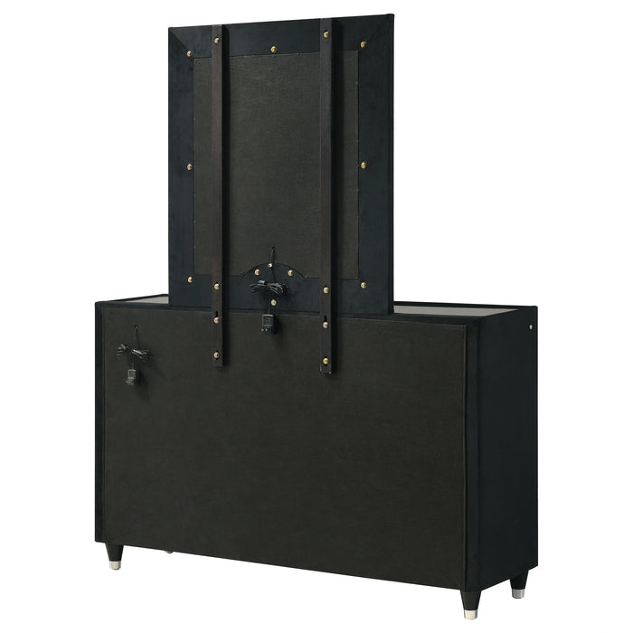 Ravenne Velvet Upholstered LED Dresser and Mirror