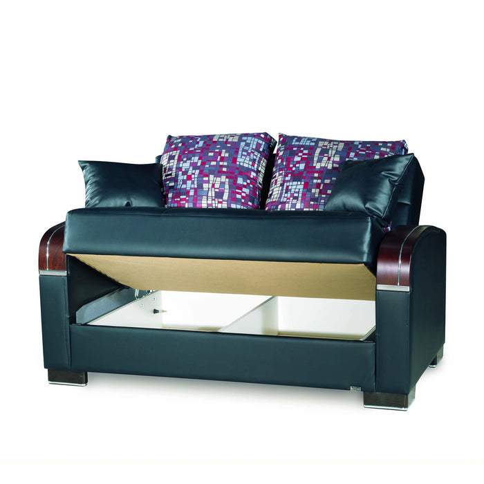 Ottomanson Mobimax Collection Upholstered Convertible Loveseat with Storage
