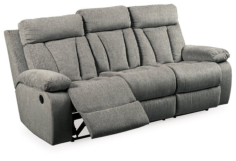 Mitchiner Reclining Sofa with Drop Down Table - Home And Beyond