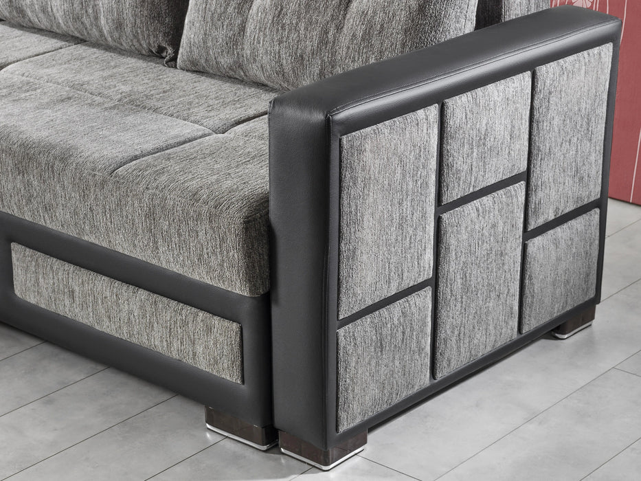 Ottomanson Loft Collection Upholstered Convertible Sectional with Storage
