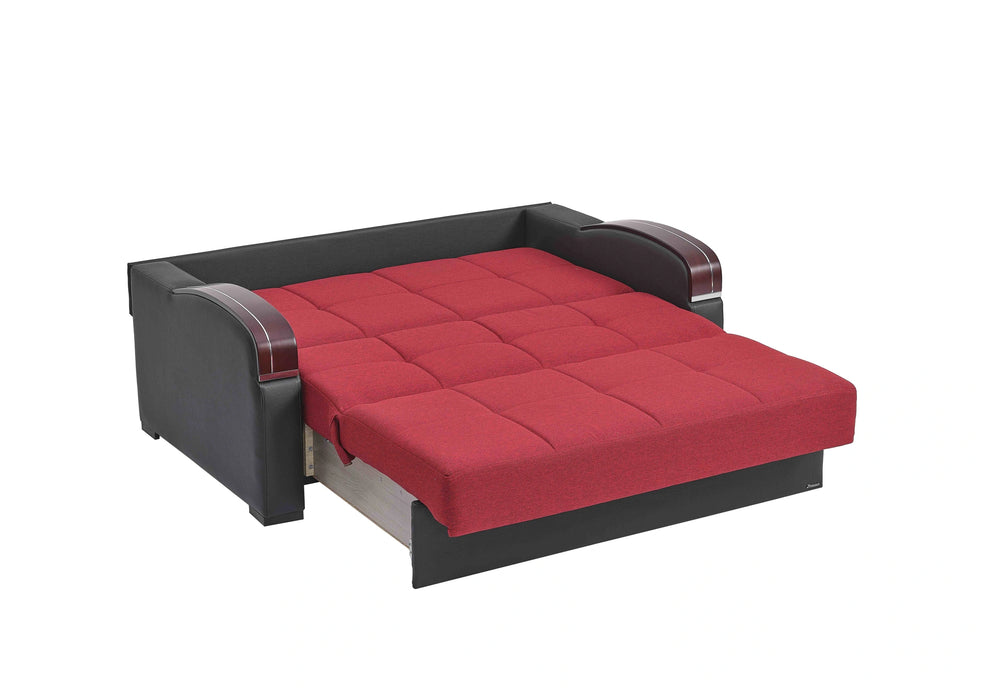 Ottomanson Sleep Plus Collection Upholstered Convertible Loveseat with Storage