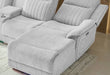 U8879 Grey 1 Power Pushback Sectional with LED and Global Ss Spkr