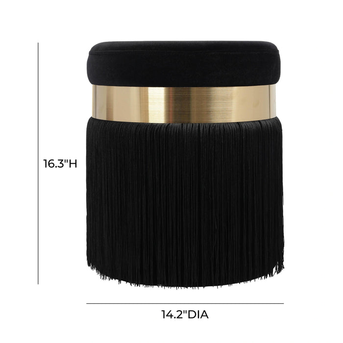 Melody Velvet Tasseled Ottoman