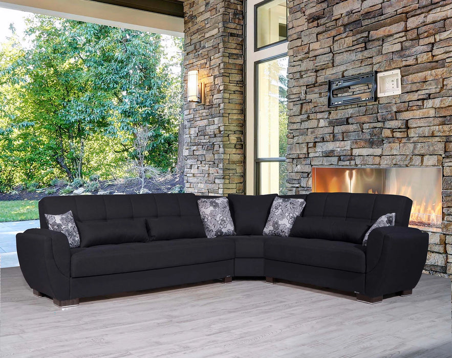 Ottomanson Armada Air Collection Upholstered Convertible Sectional with Storage