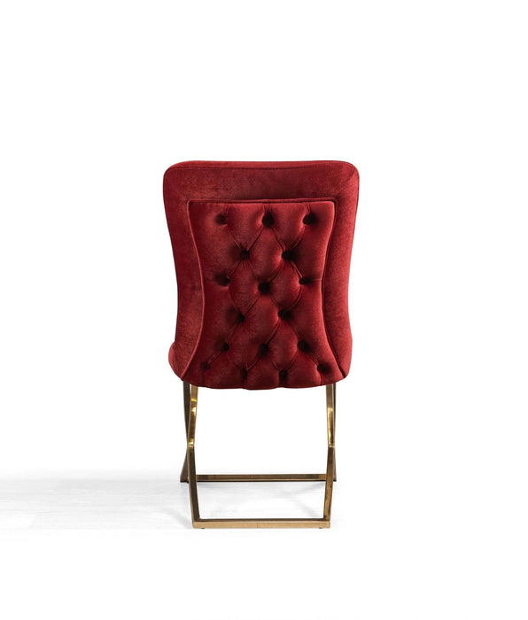 Ottomanson Royal Collection Upholstered Gold Legged Dining Chair, Set of 2