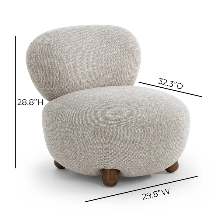Pucker Warm Grey Performance Boucle Accent Chair