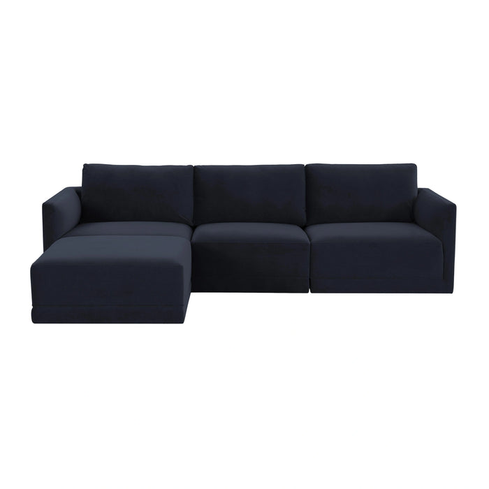 Willow 4-Piece Performance Velvet Modular Sectional