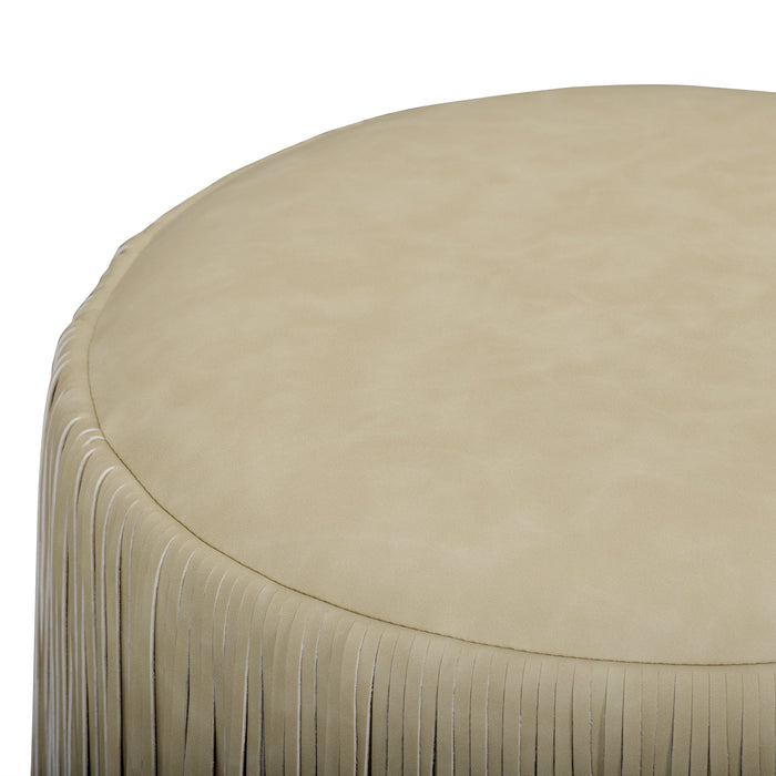 Shag Me Performance Vegan Leather Ottoman