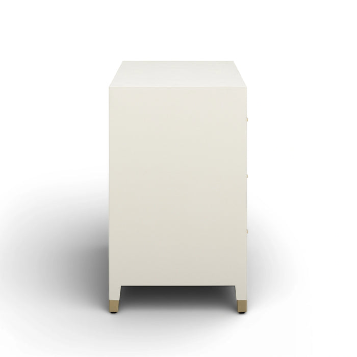 Dani 62" Cream Faux Shagreen 6-Drawer Dresser