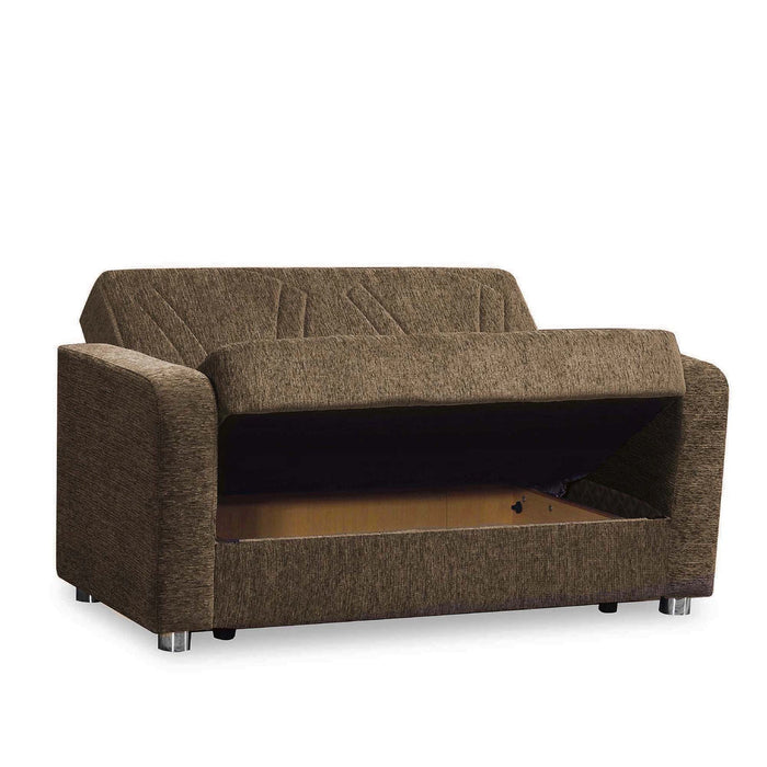 Ottomanson Elegance Collection Upholstered Convertible Loveseat with Storage