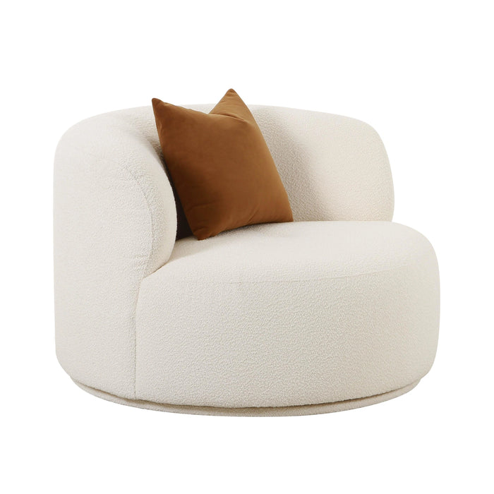 Fickle Cream Performance Boucle Swivel Chair