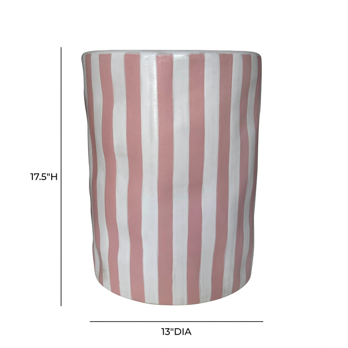 Tempest Indoor/Outdoor Ceramic Table in Stripes