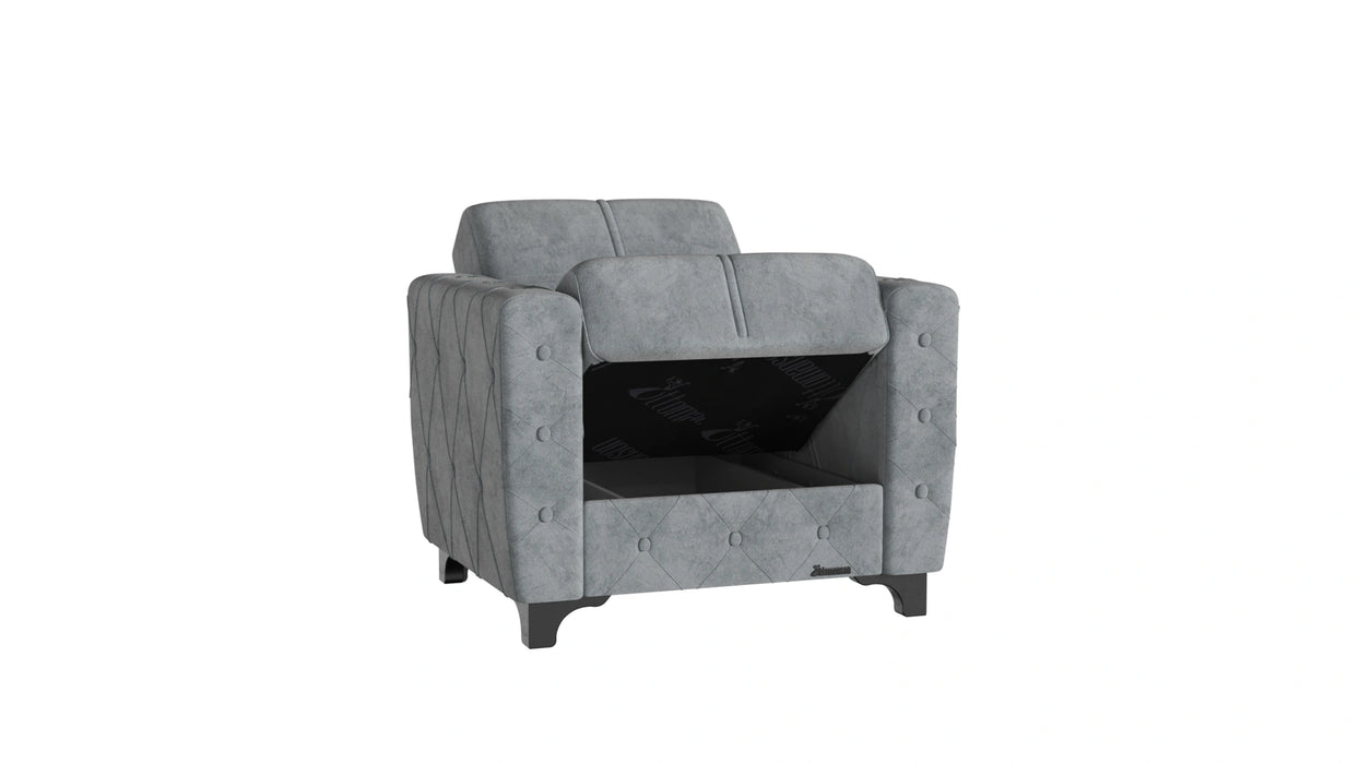 Ottomanson Sultan Collection Upholstered Convertible Armchair with Storage