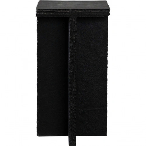 Spectre Black Slat Stone Accent Table