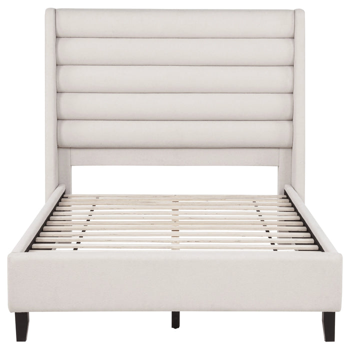 Leslie Upholstered Wingback Platform Bed