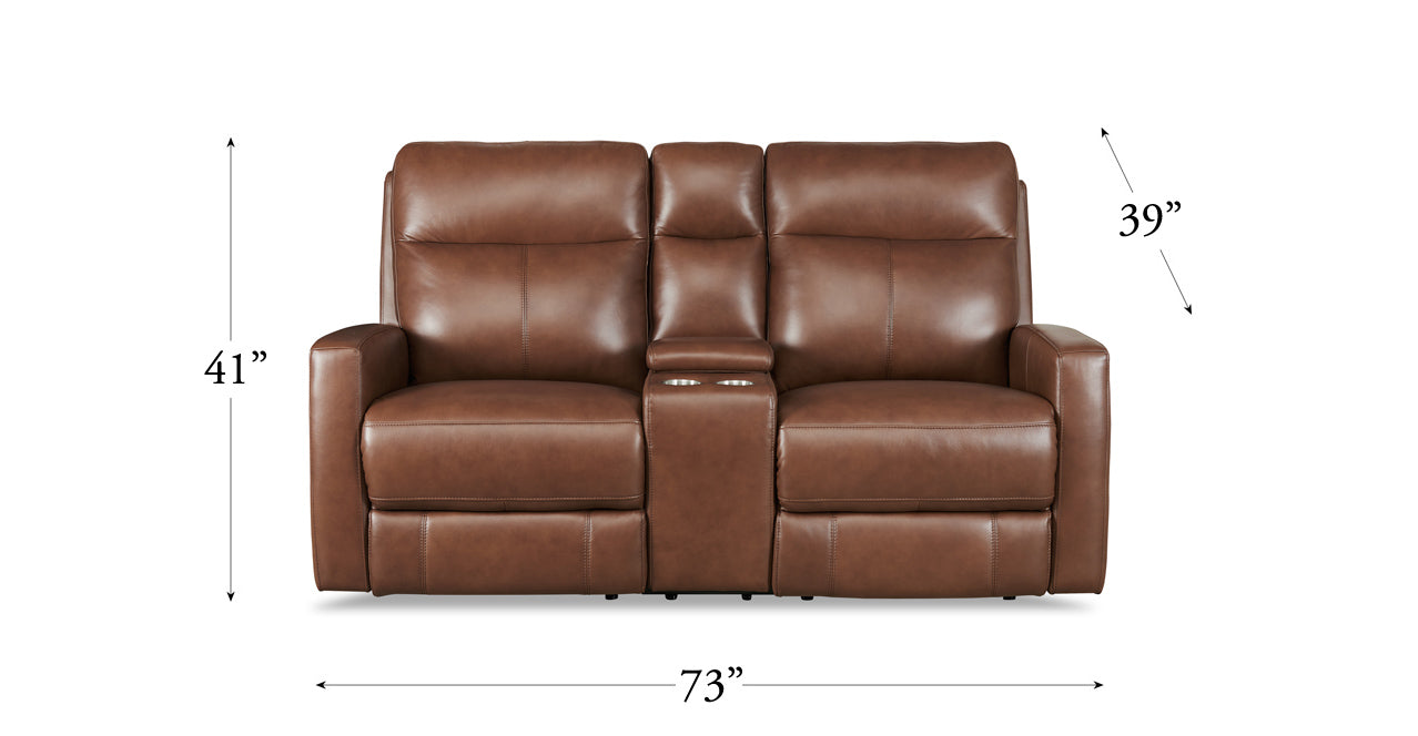 Brown Leather Loveseat