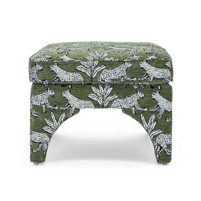 Raji Leopard Jacquard Ottoman