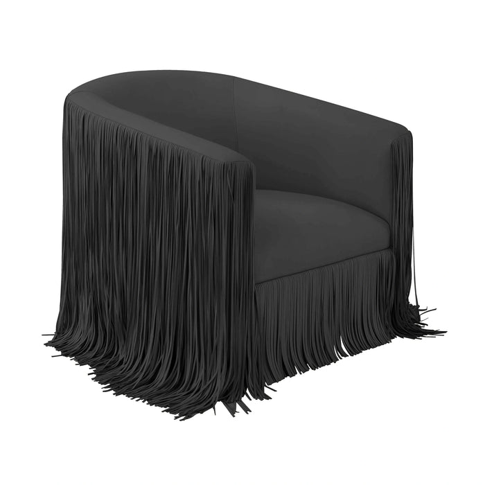 Shag Me Performance Vegan Leather Swivel Accent Chair