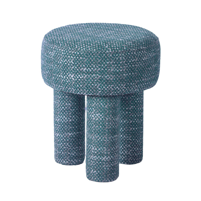 Claire Brown Checkered Boucle Stool