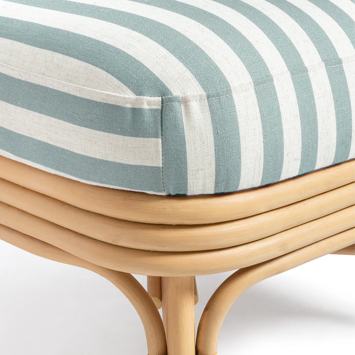 Dorine Striped Performance Linen &amp; Rattan Accent Chair