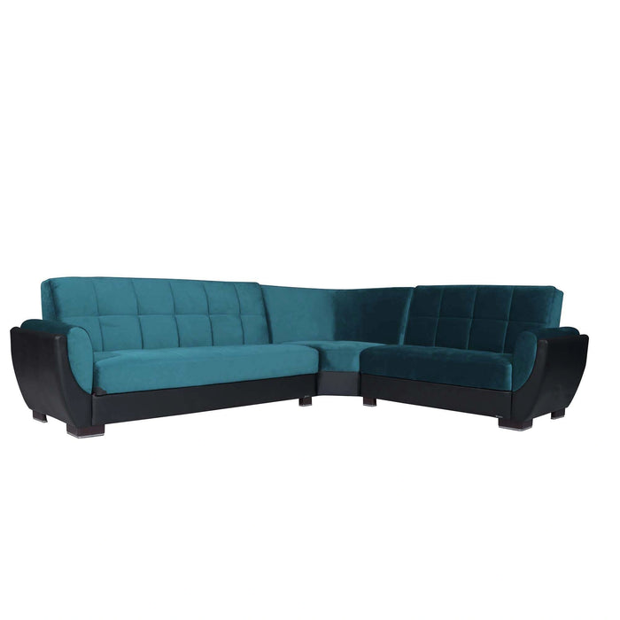 Ottomanson Armada Air Collection Upholstered Convertible Sectional with Storage