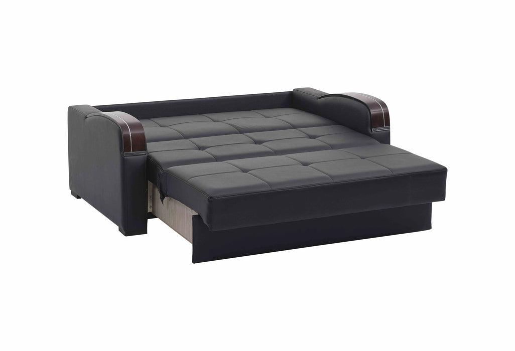 Ottomanson Sleep Plus Collection Upholstered Convertible Loveseat with Storage