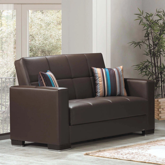 Ottomanson Armada Collection Upholstered Convertible Loveseat with Storage