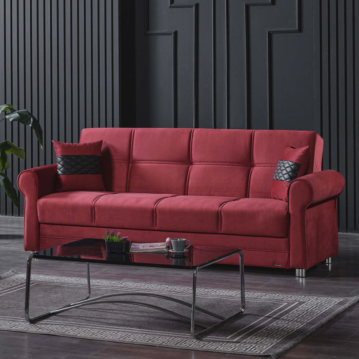 Ottomanson Sara Collection Upholstered Convertible Sofabed with Storage