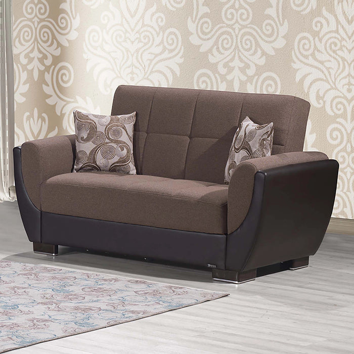Ottomanson Armada Air Collection Upholstered Convertible Loveseat with Storage