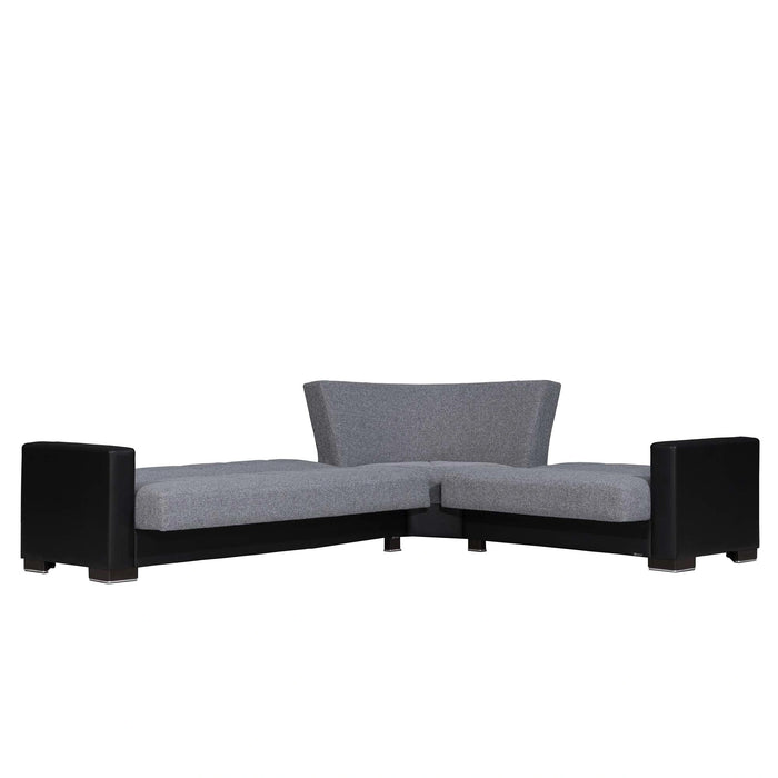 Ottomanson Armada Collection Upholstered Convertible Sectional with Storage