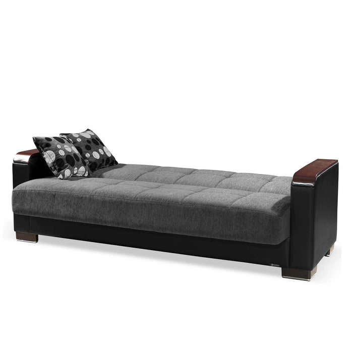 Ottomanson Armada X Collection Upholstered Convertible Wood Trimmed Sofabed with Storage