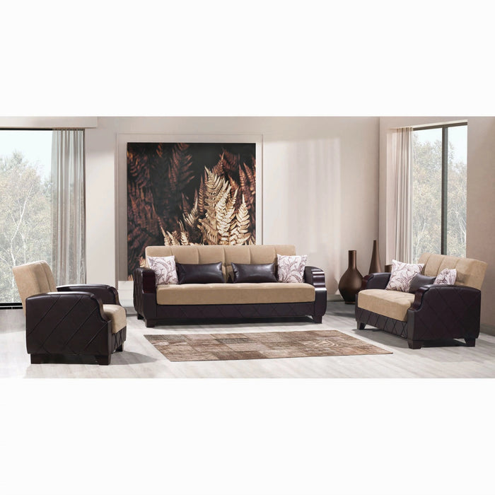 Ottomanson Molina Collection Upholstered Convertible Sofabed with Storage