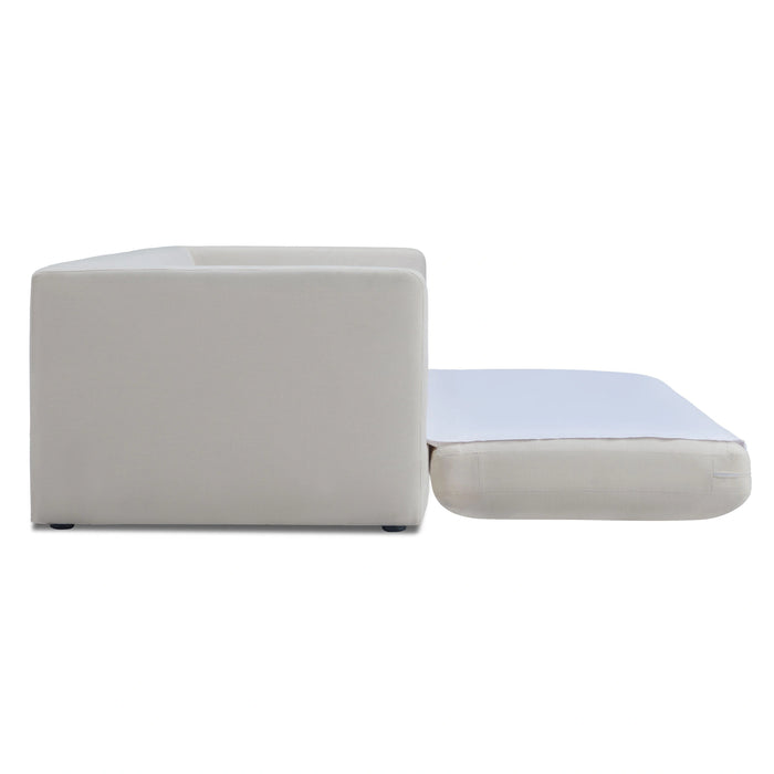Ryan 91" Cream Upcycled Performance Linen Sofa Bed
