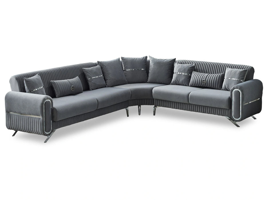 Royal Convertible Sectional Sofa Grey